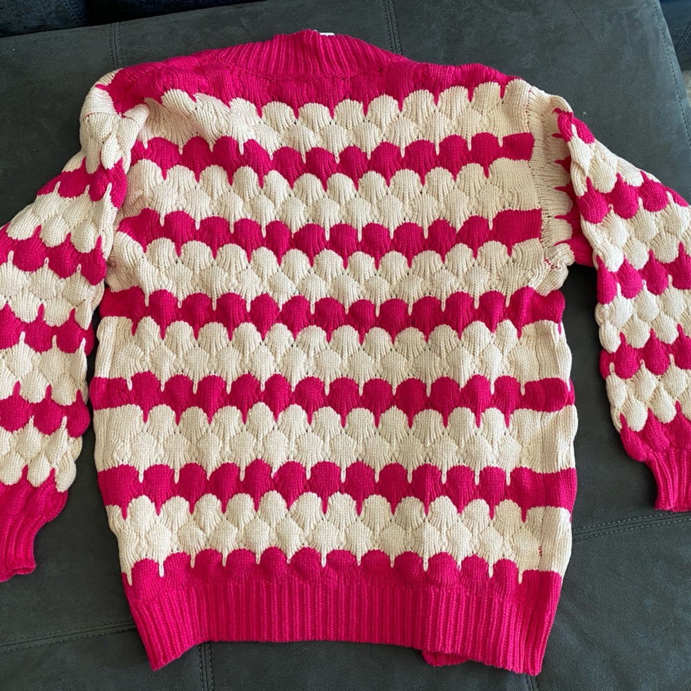 KIRUNDO Cardigan Chunky Lantern Sleeve Open Front NWT SM - Picture 8 of 11